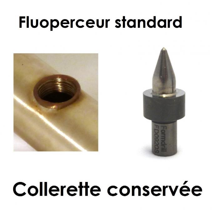 Fluoperçage avec collerette mise en forme