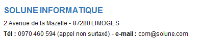 Coordonnées société SOLUNE
