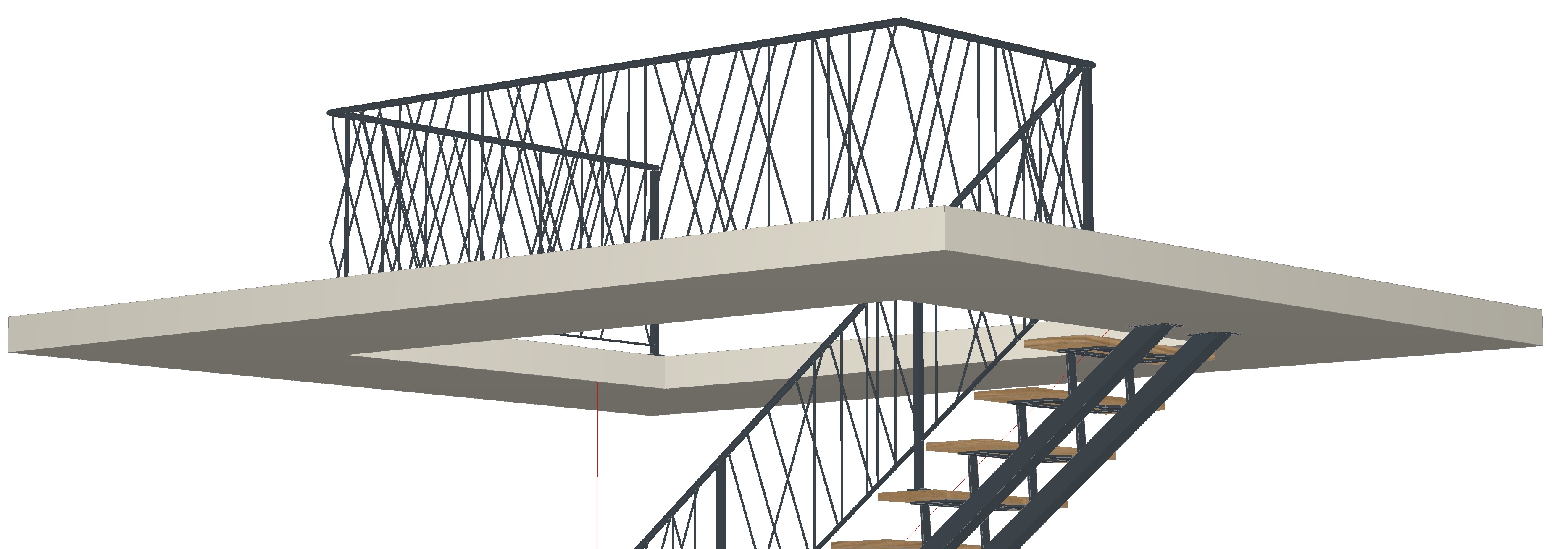 Rendu réaliste d'un escalier