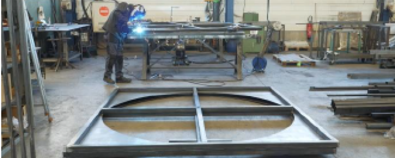 Soudure d'un cadre de roue pour déshydrateur d'air