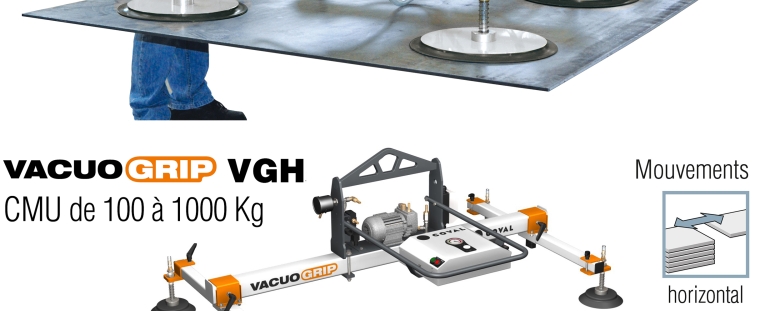 La gamme de palonniers à ventouses VACUOGRIP constitue la réponse standard de COVAL aux besoins de manipulation de charges